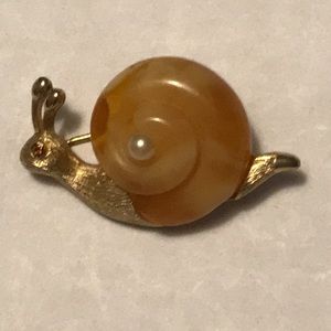 Vintage Snail Brooch signed Fuller